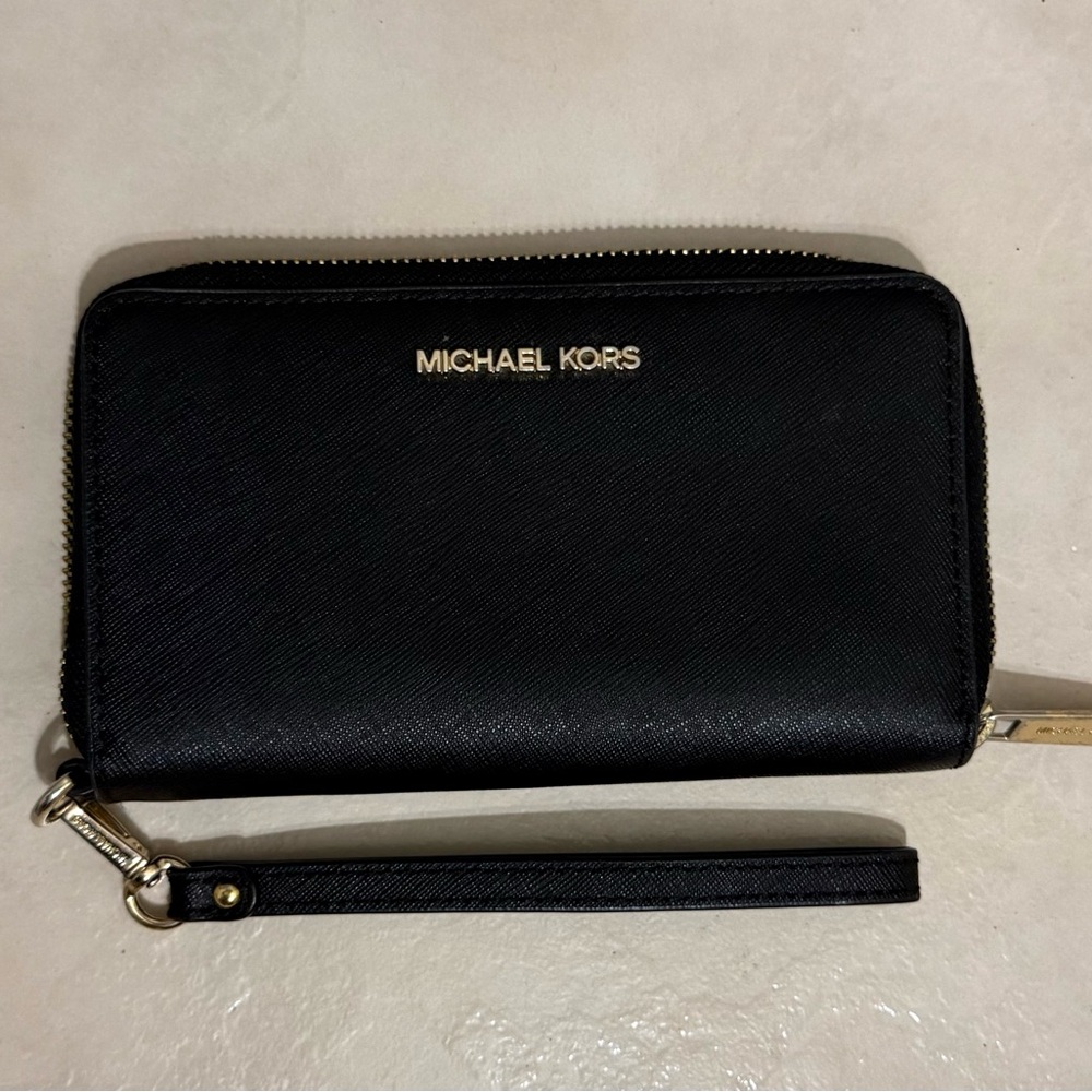 Michael Kors Black Zip-Around Wallet
